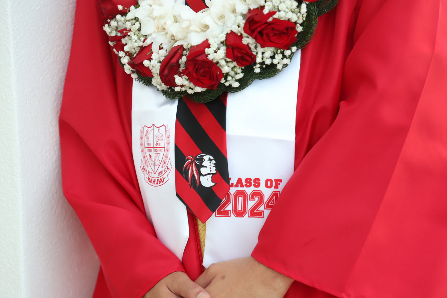 Kahuku Red Raider Striped Tie