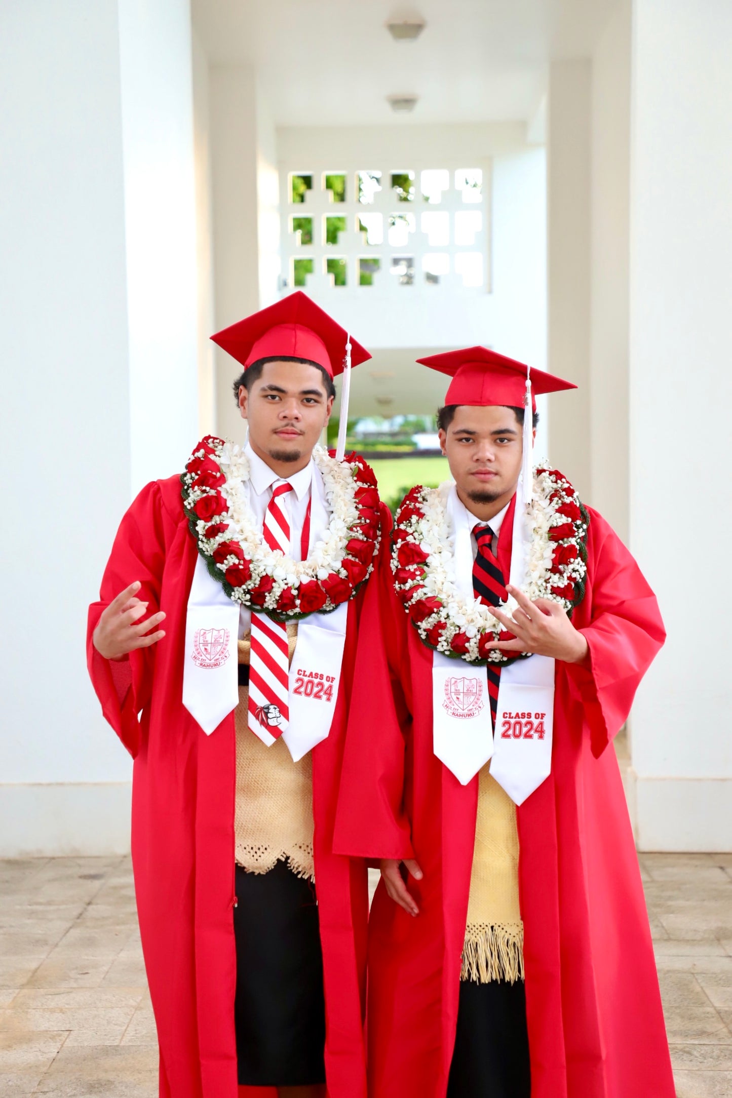 Kahuku Red Raider Striped Tie