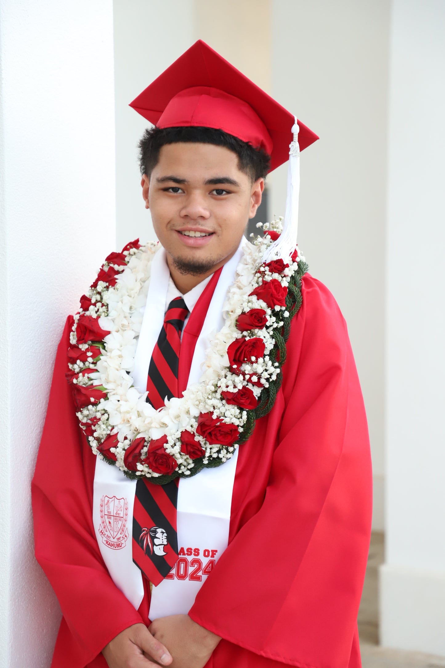 Kahuku Red Raider Striped Tie