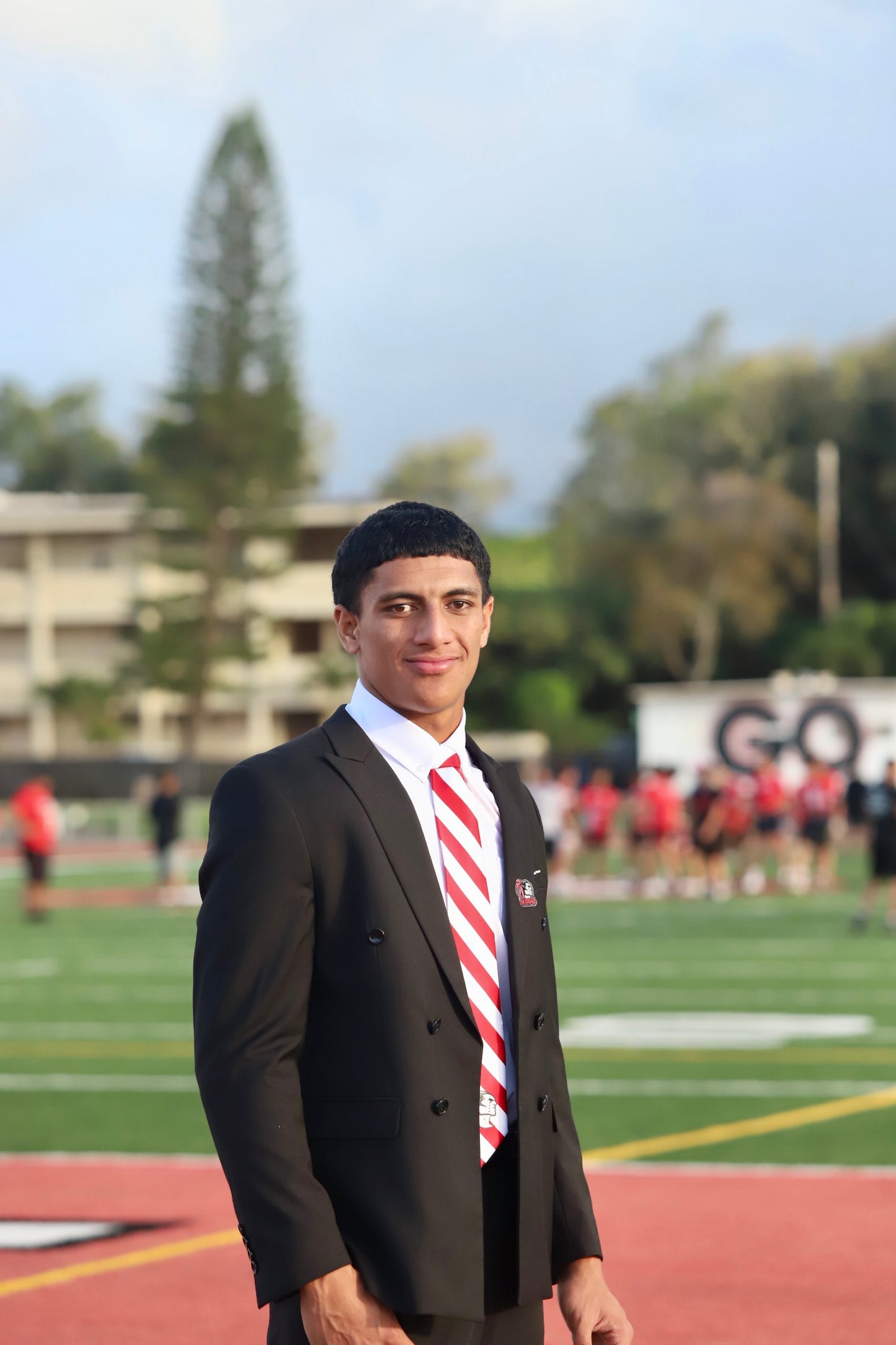 Kahuku Red Raider Striped Tie