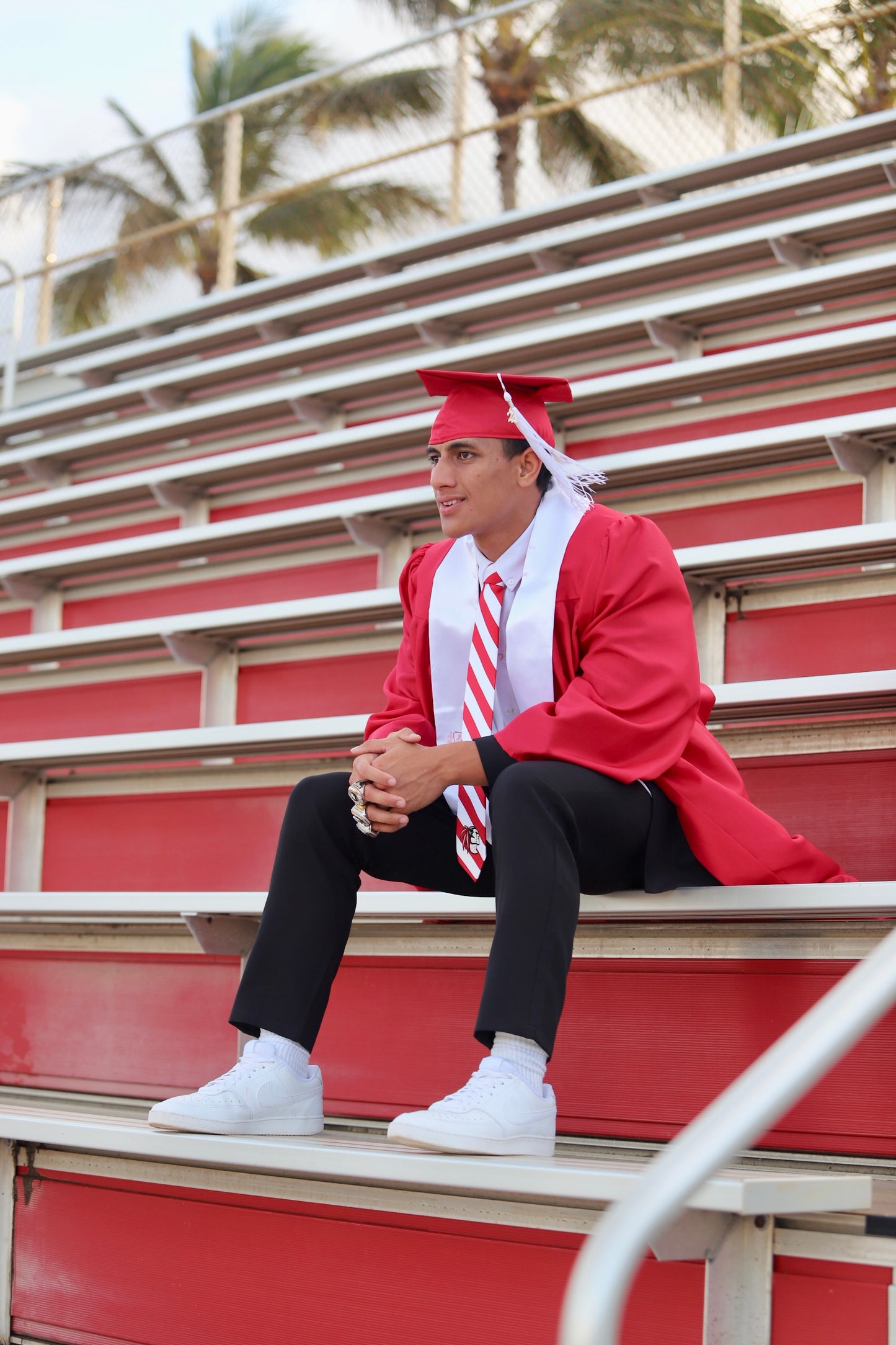 Kahuku Red Raider Striped Tie