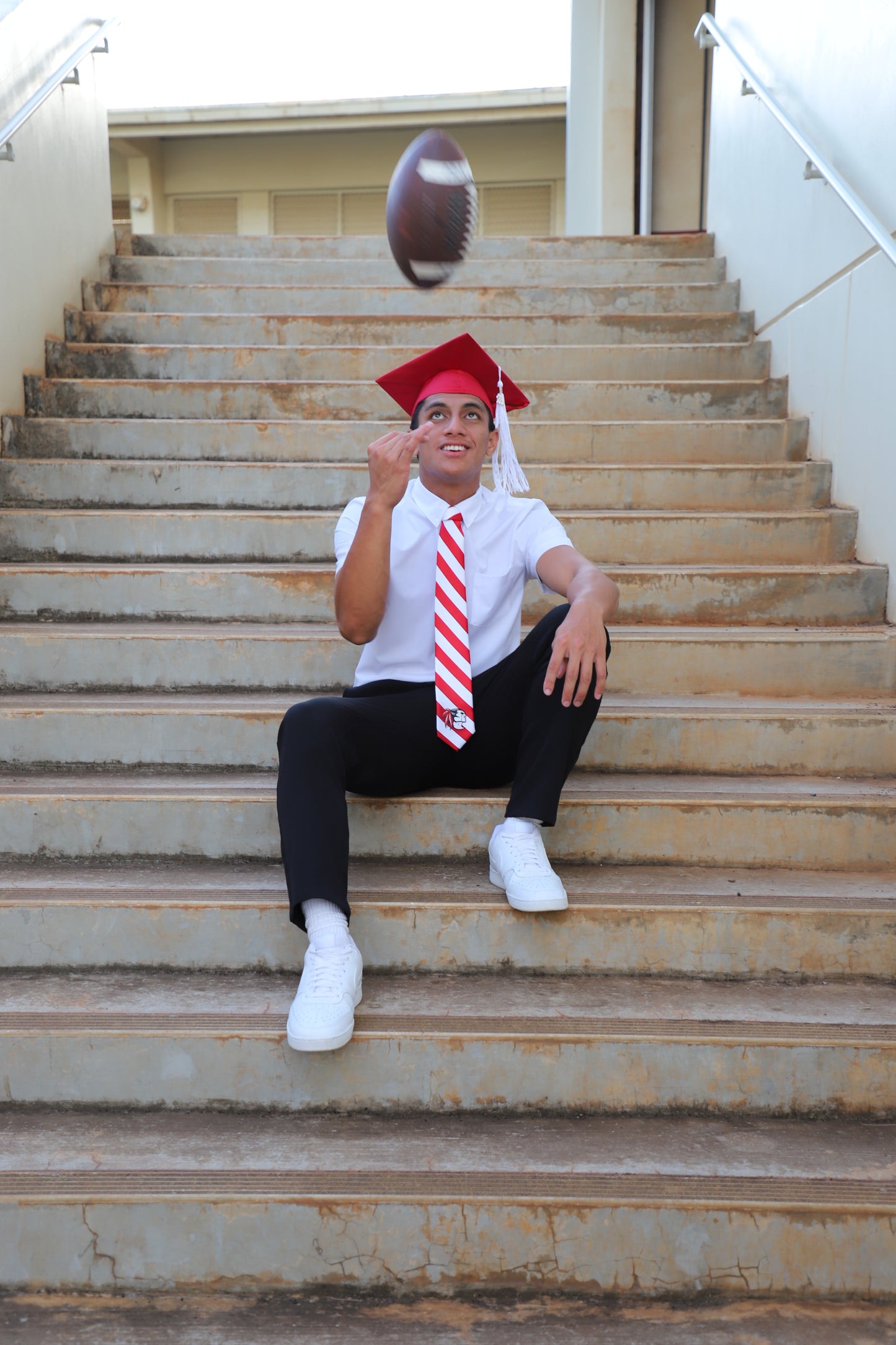 Kahuku Red Raider Striped Tie